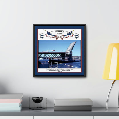 USS Sabalo SS-302 Navy Floating Frame Photo Desk View