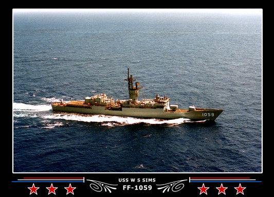 USS W S Sims FF-1059 Canvas Photo Print