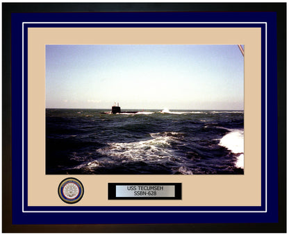 USS Tecumseh SSBN-628 Framed Navy Ship Photo Blue