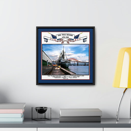 USS Paul Revere LPA-248 Navy Floating Frame Photo Desk View