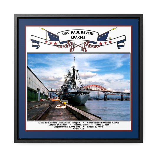 USS Paul Revere LPA-248 Navy Floating Frame Photo Front View