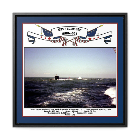USS Tecumseh SSBN-628 Navy Floating Frame Photo Front View