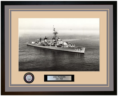 USS MCKEAN DD-784 Framed Navy Ship Photo Grey