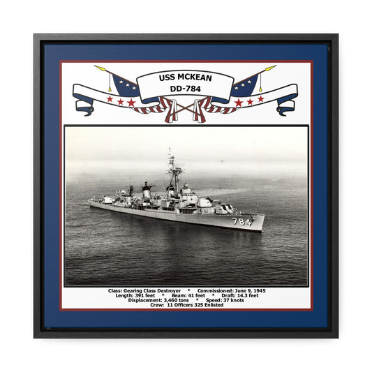 USS Mckean DD-784 Navy Floating Frame Photo Front View