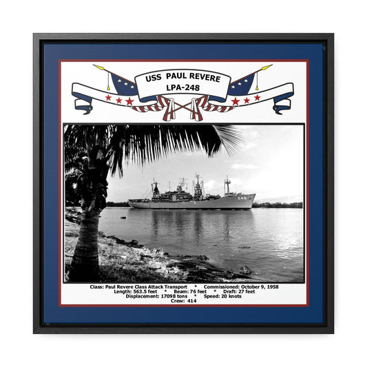 USS Paul Revere LPA-248 Navy Floating Frame Photo Front View
