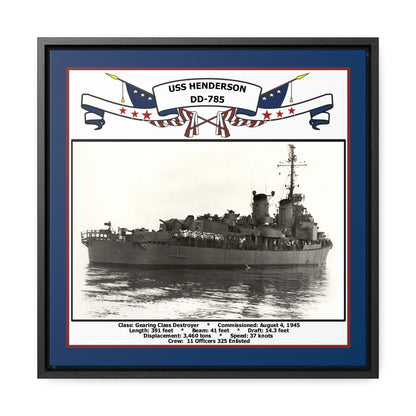 USS Henderson DD-785 Navy Floating Frame Photo Front View