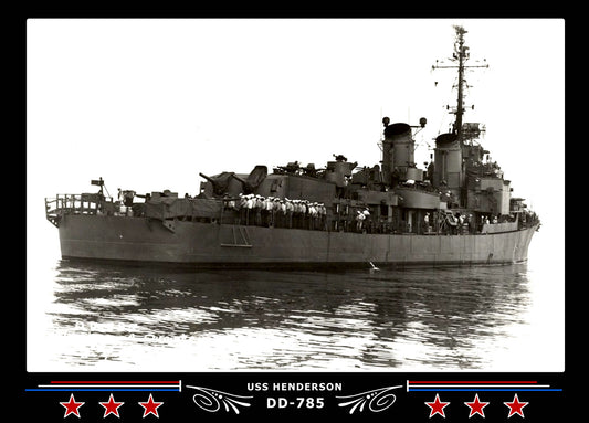 USS Henderson DD-785 Canvas Photo Print