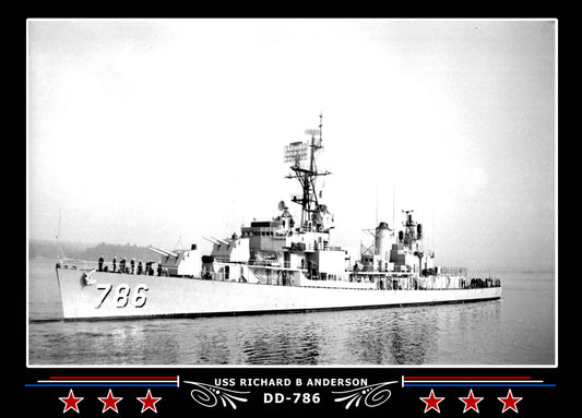 USS Richard B Anderson DD-786 Canvas Photo Print
