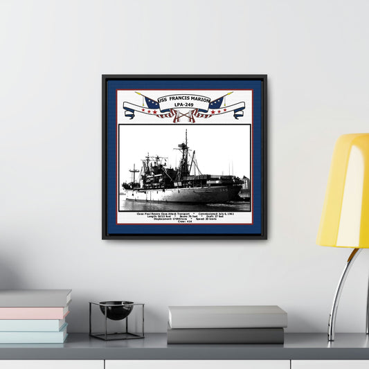 USS Francis Marion LPA-249 Navy Floating Frame Photo Desk View