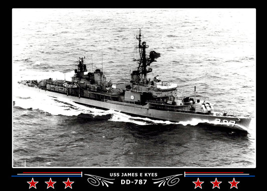 USS James E Kyes DD-787 Canvas Photo Print
