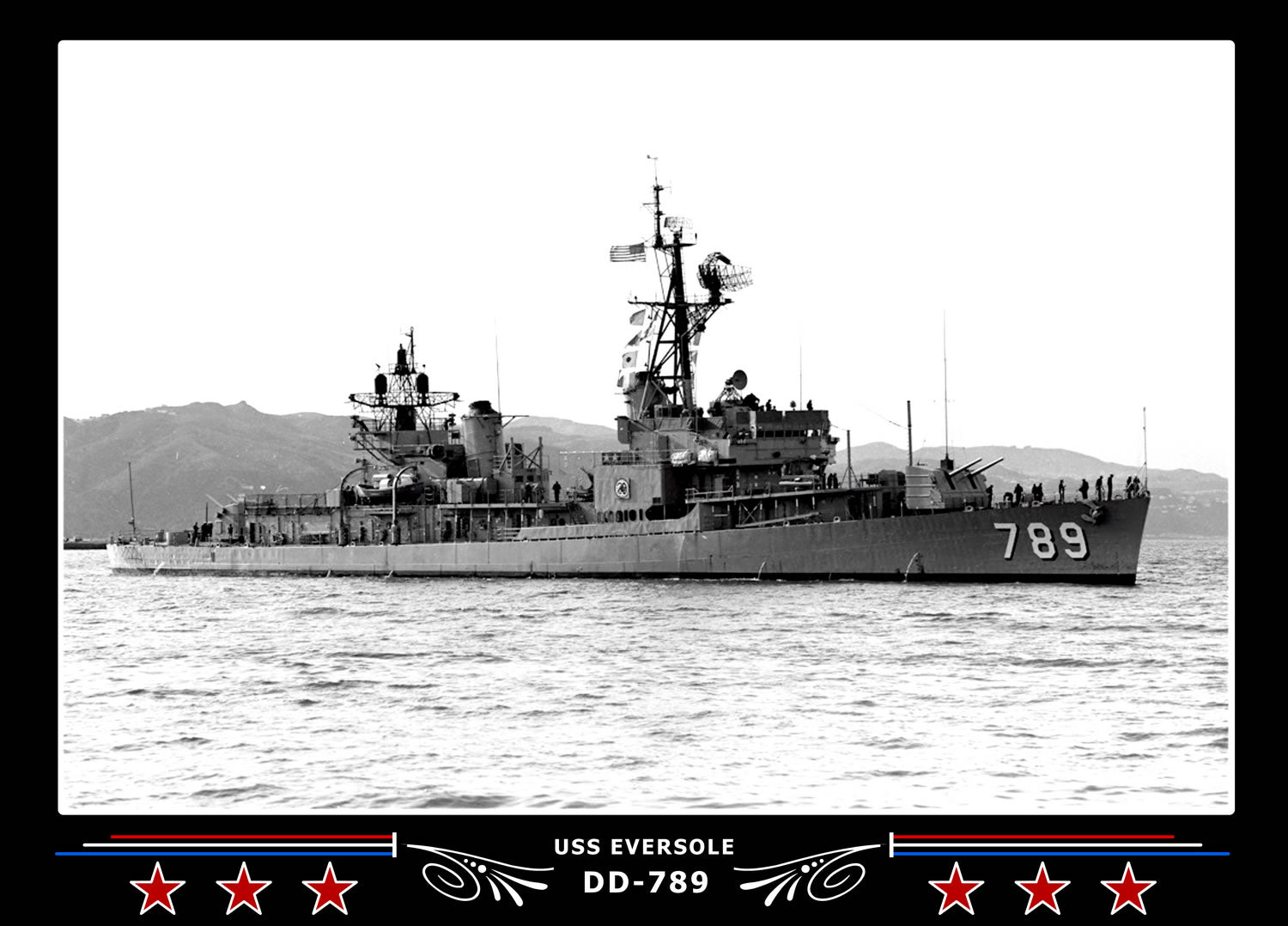 USS Eversole DD-789 Canvas Photo Print