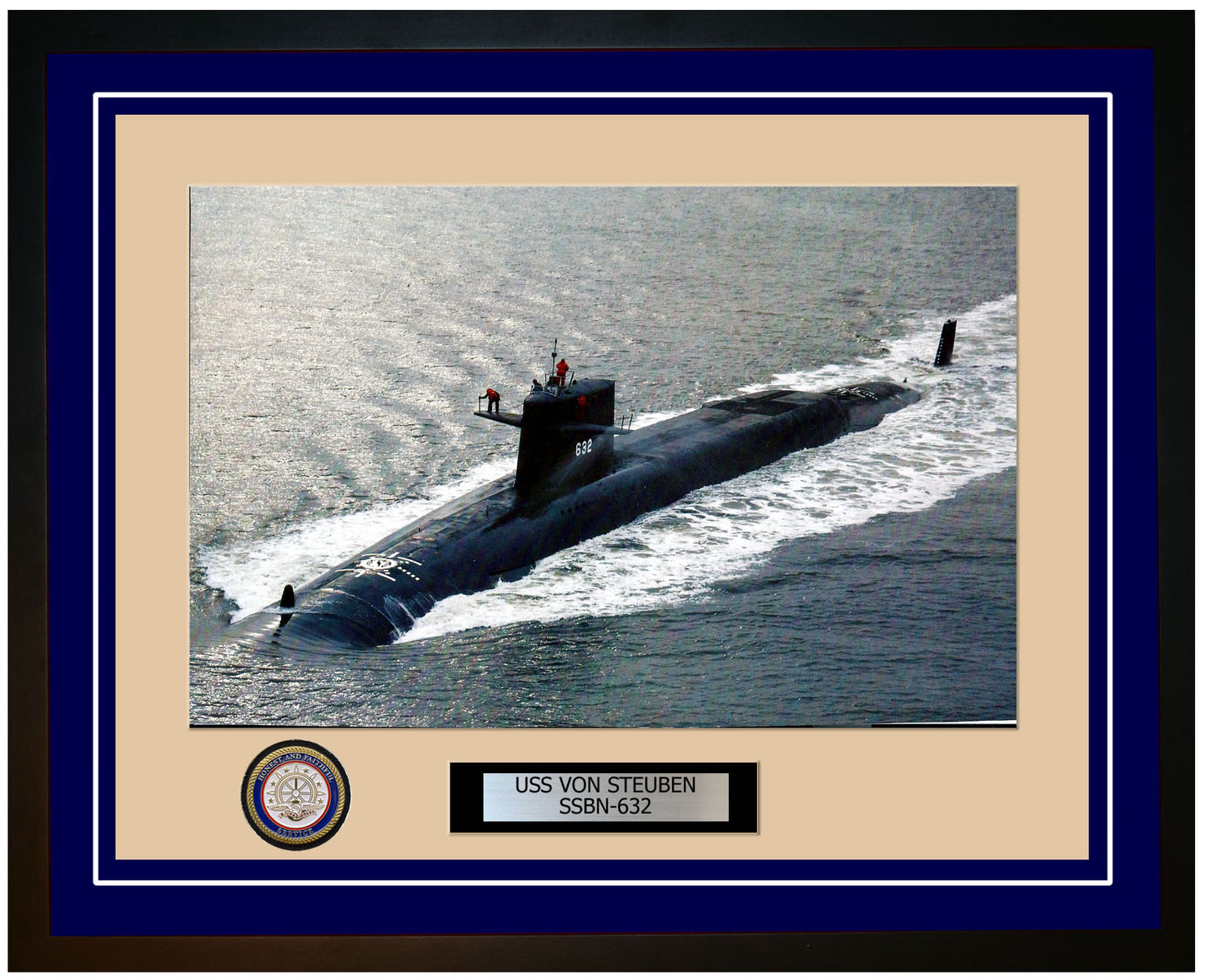 USS Von Steuben SSBN-632 Framed Navy Ship Photo Blue