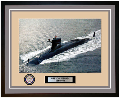 USS Von Steuben SSBN-632 Framed Navy Ship Photo Grey