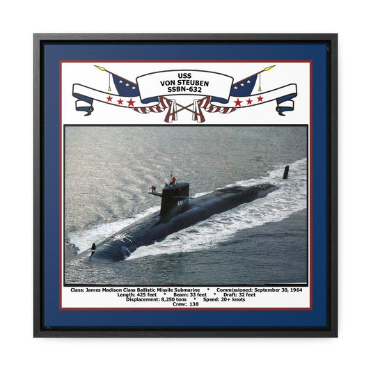 USS Von Steuben SSBN-632 Navy Floating Frame Photo Front View