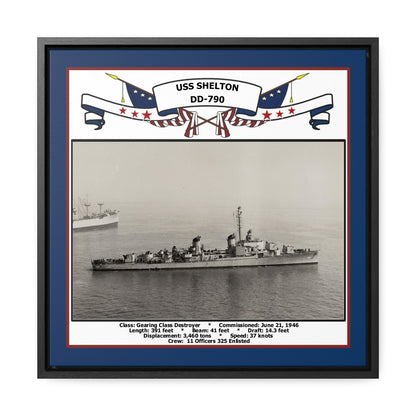 USS Shelton DD-790 Navy Floating Frame Photo Front View