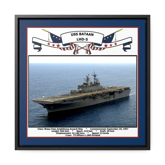 USS Bataan LHD-5 Navy Floating Frame Photo Front View