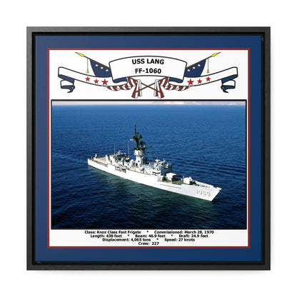 USS Lang FF-1060 Navy Floating Frame Photo Front View