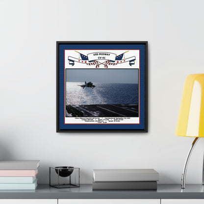 USS Midway CV-41 Navy Floating Frame Photo Desk View