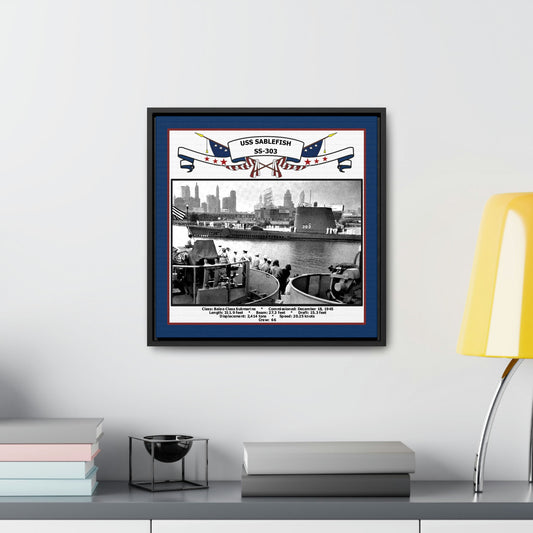 USS Sablefish SS-303 Navy Floating Frame Photo Desk View