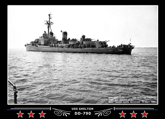 USS Shelton DD-790 Canvas Photo Print