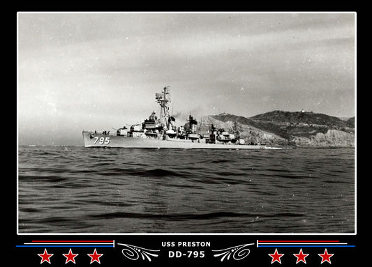 USS Preston DD-795 Canvas Photo Print