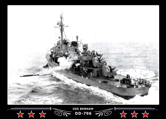 USS Benham DD-796 Canvas Photo Print