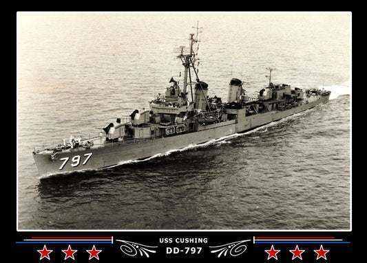 USS Cushing DD-797 Canvas Photo Print
