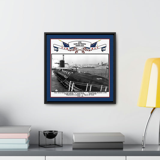 USS Sam Rayburn SSBN-635 Navy Floating Frame Photo Desk View