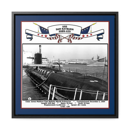USS Sam Rayburn SSBN-635 Navy Floating Frame Photo Front View