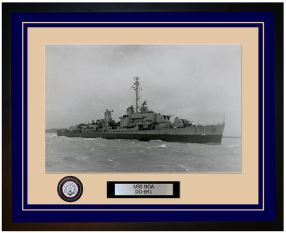 USS NOA DD-841 Framed Navy Ship Photo Blue