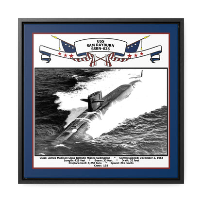 USS Sam Rayburn SSBN-635 Navy Floating Frame Photo Front View