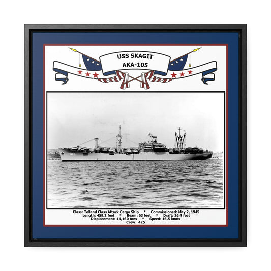 USS Skagit AKA-105 Navy Floating Frame Photo Front View