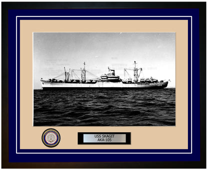 USS Skagit AKA-105 Framed Navy Ship Photo Blue