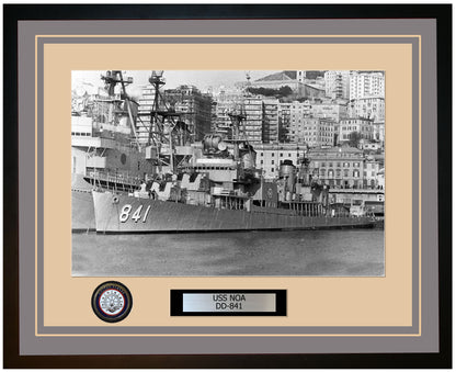 USS NOA DD-841 Framed Navy Ship Photo Grey