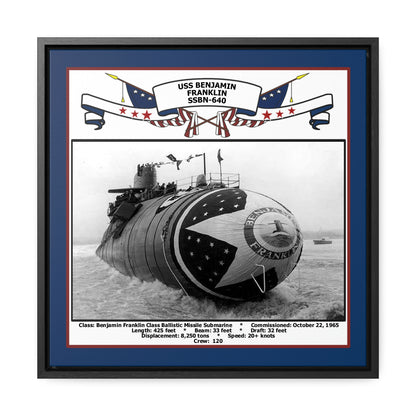 USS Benjamin Franklin SSBN-640 Navy Floating Frame Photo Front View