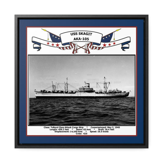 USS Skagit AKA-105 Navy Floating Frame Photo Front View