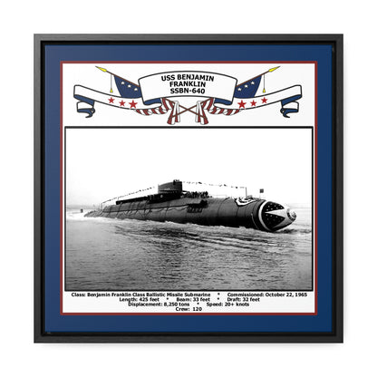 USS Benjamin Franklin SSBN-640 Navy Floating Frame Photo Front View