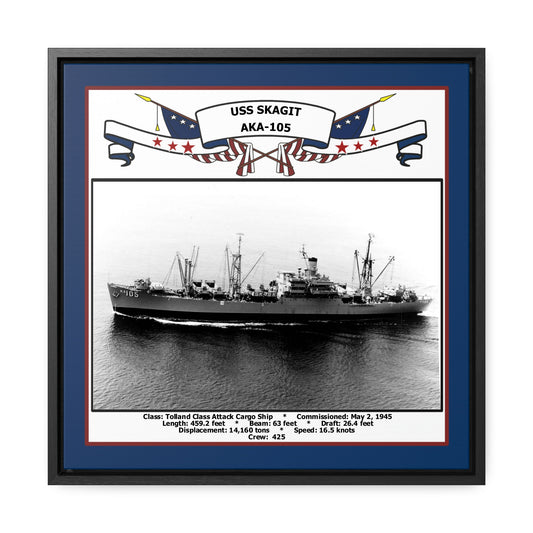 USS Skagit AKA-105 Navy Floating Frame Photo Front View