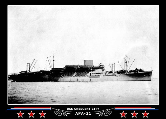 USS Crescent City APA21 Canvas Photo Print