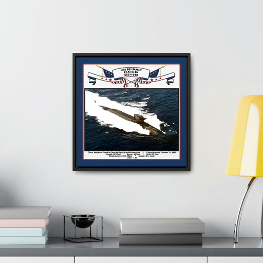 USS Benjamin Franklin SSBN-640 Navy Floating Frame Photo Desk View