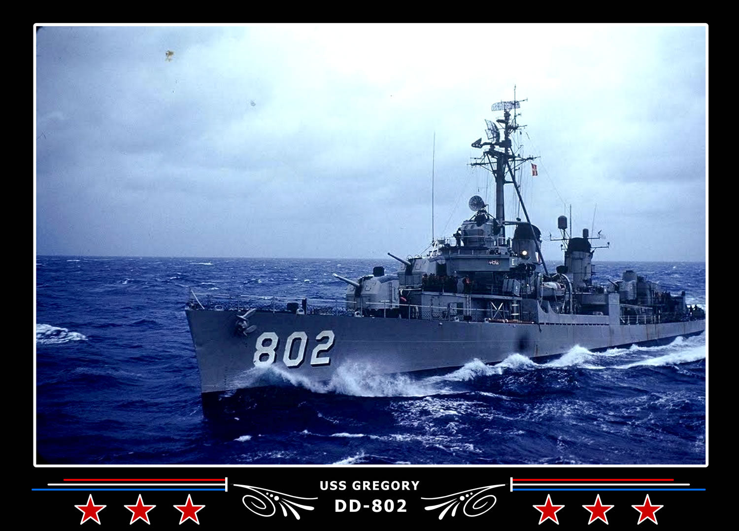USS Gregory DD-802 Canvas Photo Print