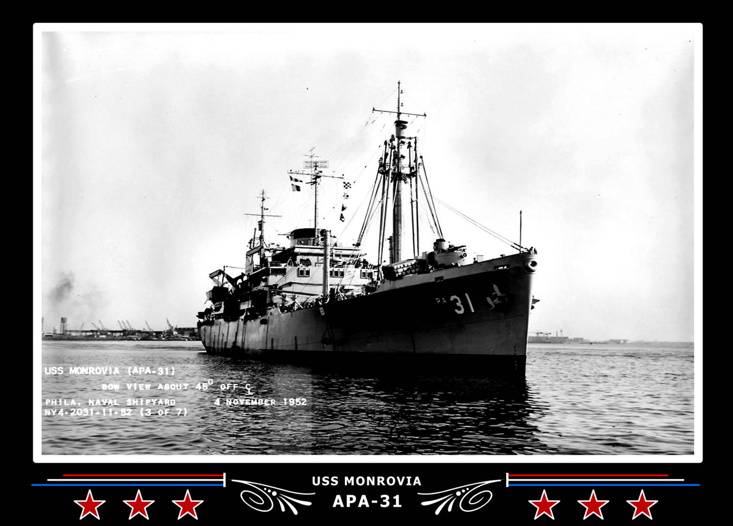 USS Monrovia APA31 Canvas Photo Print