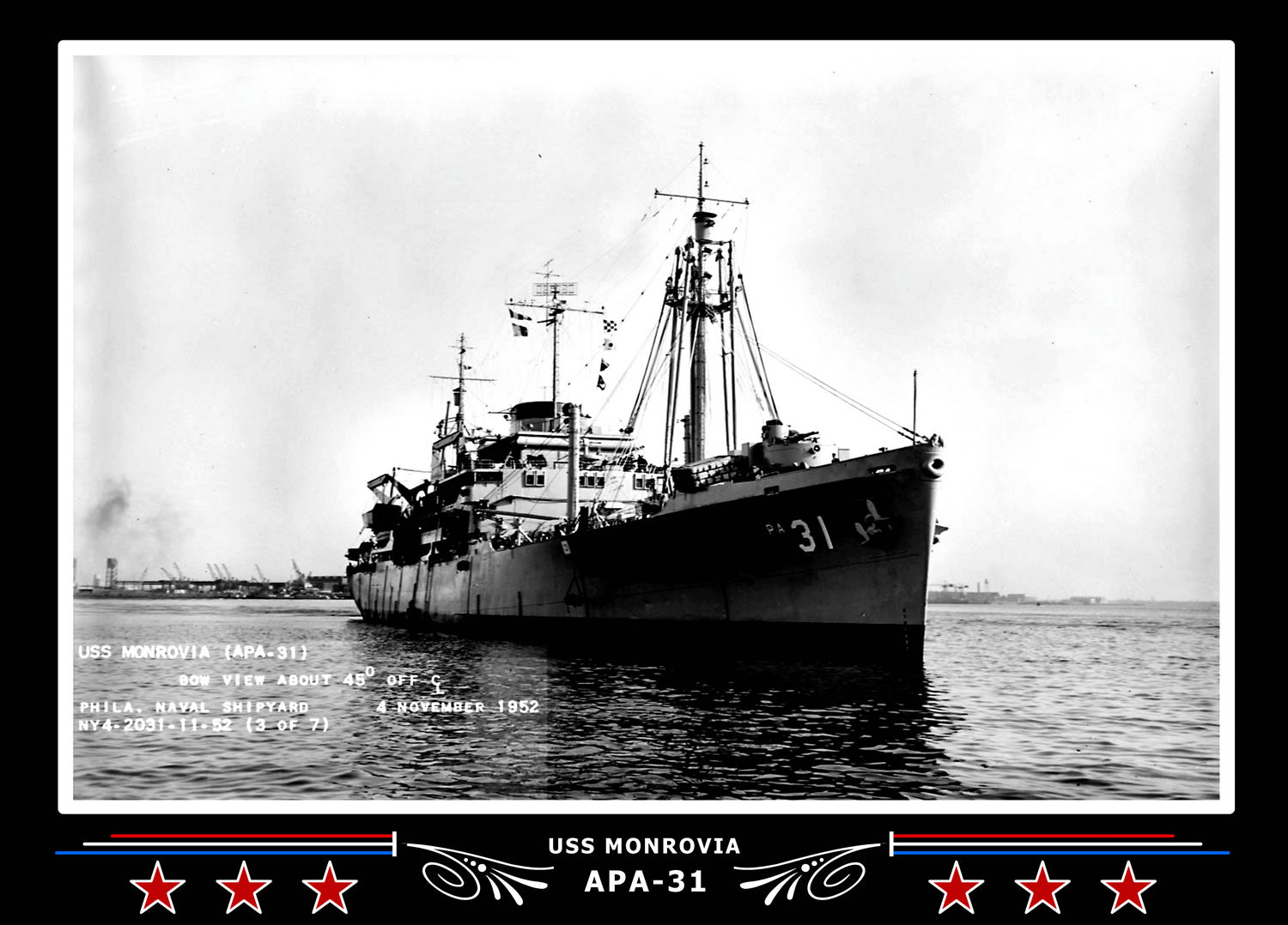 USS Monrovia APA31 Canvas Photo Print