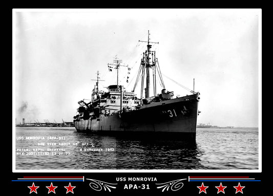 USS Monrovia APA31 Canvas Photo Print