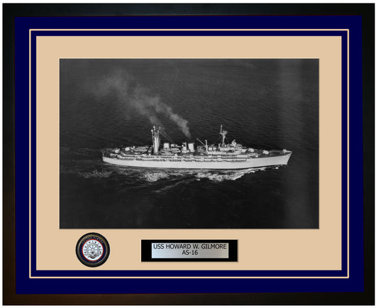 USS HOWARD-W-GILMORE AS-16 Framed Navy Ship Photo Blue