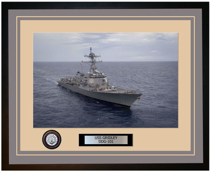 USS GRIDLEY DDG-101 Framed Navy Ship Photo Grey