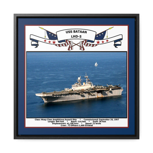 USS Bataan LHD-5 Navy Floating Frame Photo Front View