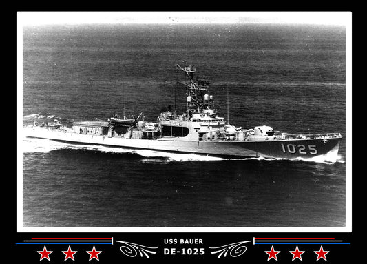 USS Bauer DE-1025 Canvas Photo Print