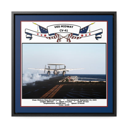 USS Midway CV-41 Navy Floating Frame Photo Front View