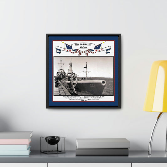 USS Sablefish SS-303 Navy Floating Frame Photo Desk View